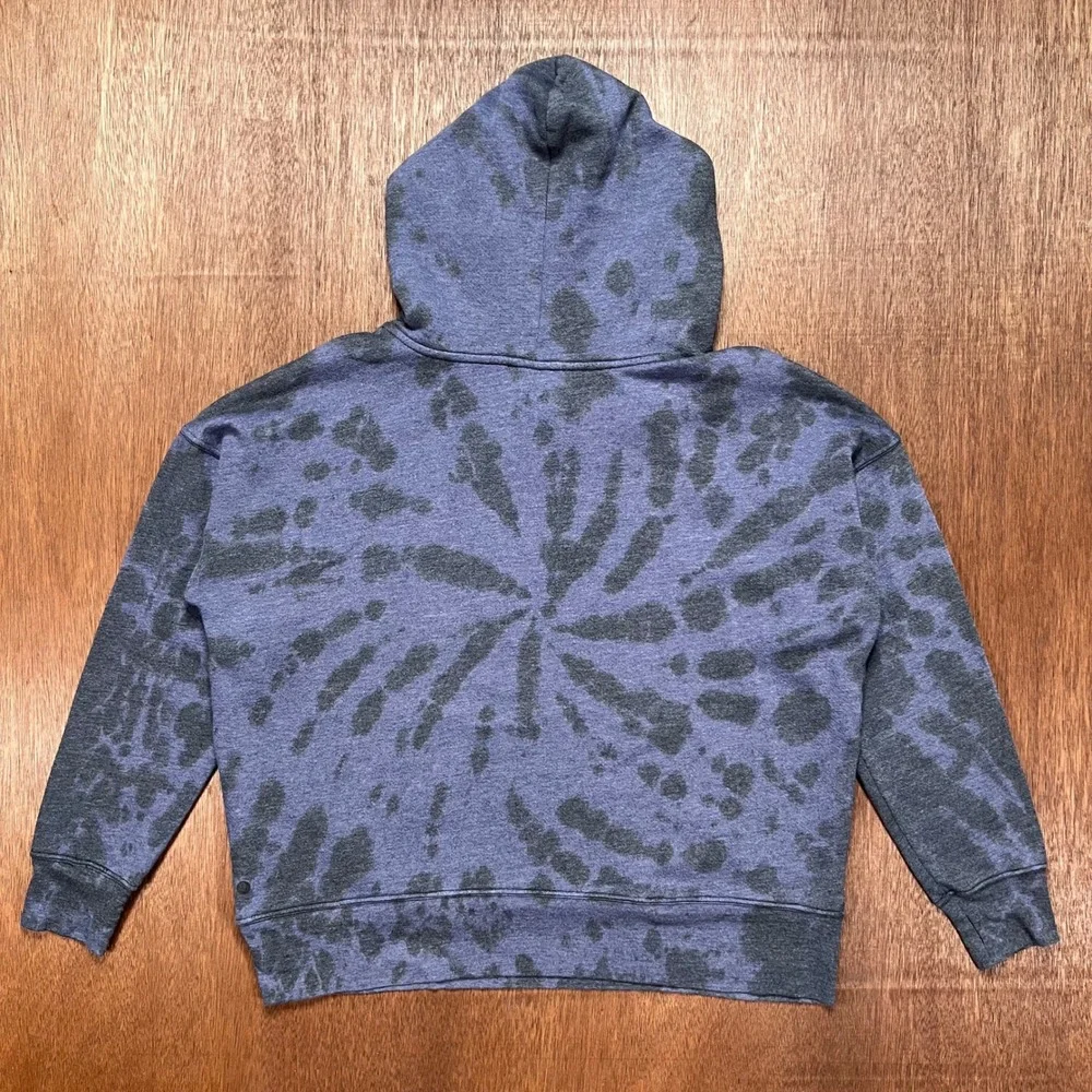Zella Womens XL Blue Tie Dye Spiral Hoodie Sweatshirt Thumbholes NR446307MI FA20 - Picture 9 of 10